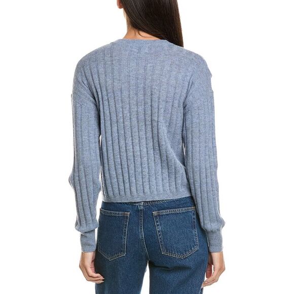 Naadam Womens Wool & Cashmere-Blend Sweater, Blue - Picture 2 of 3